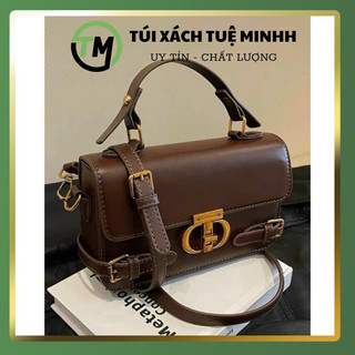 Túi xách nữ đeo chéo dáng hộp khóa xoay then cài chất da cao cấp phong cách Hàn Quốc
