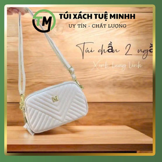 Túi xách nữ đeo chéo 2 khoá trần trám dáng mới nhỏ gọn tiện lợi