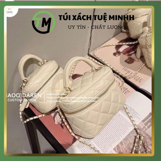  Túi cốp mini/ Túi đeo chéo nữ trần trám nhỏ xinh có quai xách