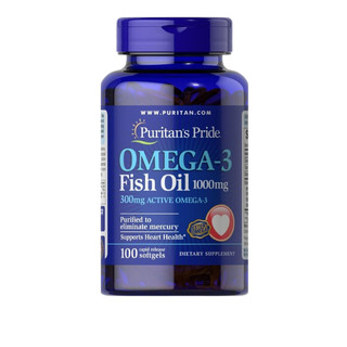 Viên uống dầu cá Puritan's Pride Omega3 Fish oil 1000mg giúp đẹp da, dinh dưỡng tim mạch, thị lực 100v
