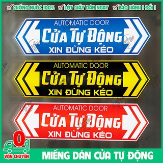 Combo 2 miếng dán CỬA TỰ ĐỘNG decal dán cửa kính cửa ô tô xe hơi logo automatic door