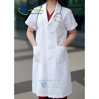 Áo Blouse Choàng trắng CAO CẤP nam/nữ vải Cotton Lạnh, áo blouse bác sĩ, dược sĩ, đồng phục y tế tay dài/ngắn