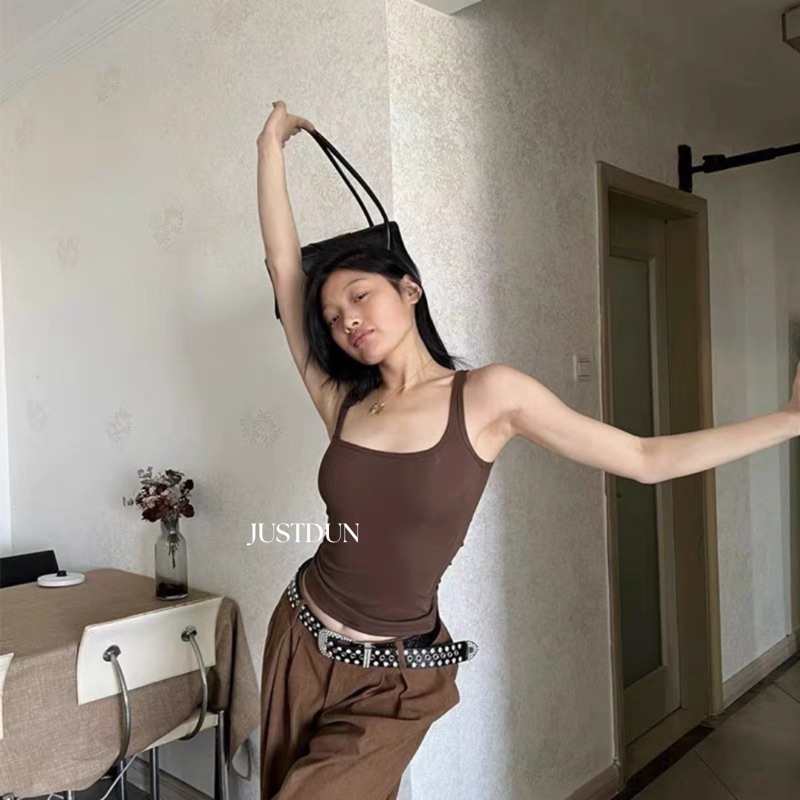 Áo tanktop 2 dây nữ cổ vuông JUSTDUN co giãn thoải mái BL01 | BigBuy360 - bigbuy360.vn