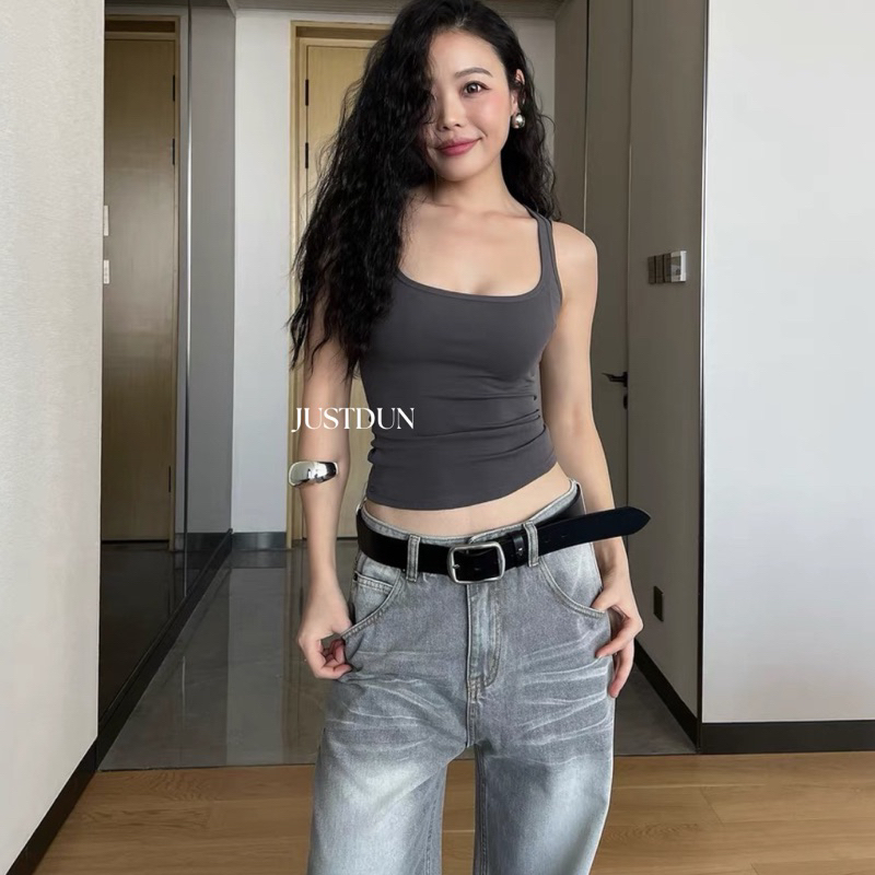 Áo tanktop 2 dây nữ cổ vuông JUSTDUN co giãn thoải mái BL01 | BigBuy360 - bigbuy360.vn