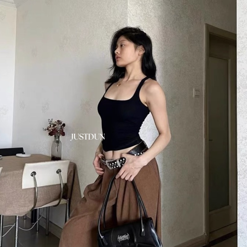 Áo tanktop 2 dây nữ cổ vuông JUSTDUN co giãn thoải mái BL01 | BigBuy360 - bigbuy360.vn