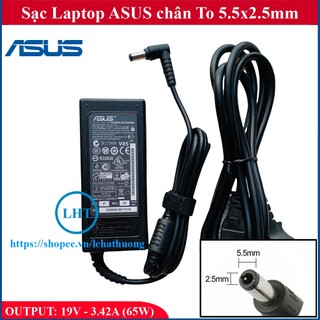[Chân To] SẠC LAPTOP ASUS 19V - 3.42A -  65W đường kính đầu sạc 5.5mm ký hiệu chân 5.5x2.5mm