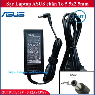 SẠC LAPTOP ASUS 19V – 3.42A – 65W Chân To 5.5x2.5mm - đường kính đầu sạc 5.5mm hàng mới