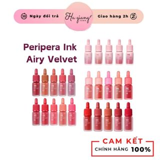 Son Kem Lì Peripera Ink Airy Velvet Tint 01 - 30 nhẹ môi, chất son mỏng nhẹ