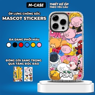 Ốp iphone chống sốc popo stickers mcase iphone 12 / 12 pro max / 13 / 13 pro max / 14 / 14 pro max / 15 / 15 pro max