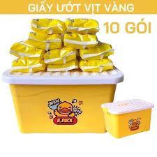 Thùng 10 gói khăn giấy ướt vịt vàng