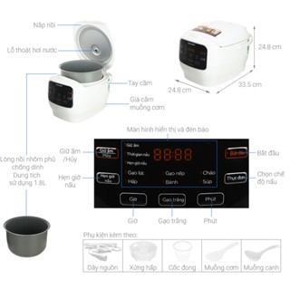 Nồi cơm điện tử Sharp 1.8 lít KS-COM183MV-WH trưng bày