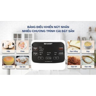 Nồi cơm điện tử Sharp 1.8 lít KS-COM183MV-WH trưng bày