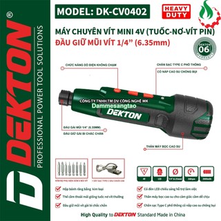 Máy vặn vít pin 4v dekton dk-cv0402