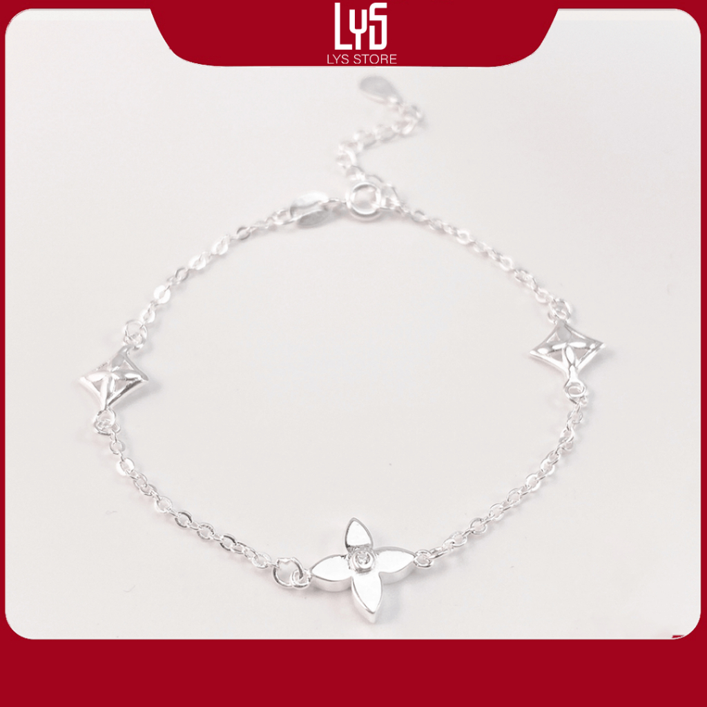 Vòng tay bạc nữ Lys họa tiết mono -Lắc tay nữ S925 Fullbox hộp PAN đầy đủ phụ kiện PAN -  2172SV