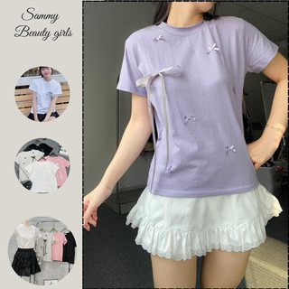 Áo thun babytee đính nơ bạc -sam- Bbt235_P10K4