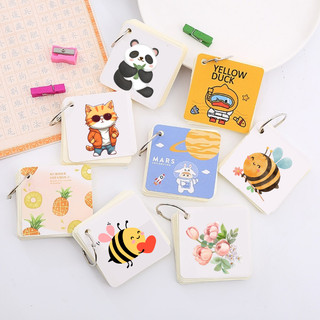 Flashcard vuông Học từ vựng tiếng anh - nhật - hàn, 80 Tờ - kích thước 7x7cm.
