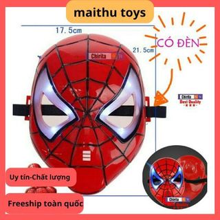 Mặt nạ Spiderman - Mặt nạ siêu nhân có đèn phát sáng - mặt nạ người nhện
