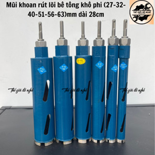 Mũi khoan rút lõi khô phi (27,32,36,40,46,51 56,63)mm dài 280mm chuyên dùng cho thợ điều hòa, điện nước