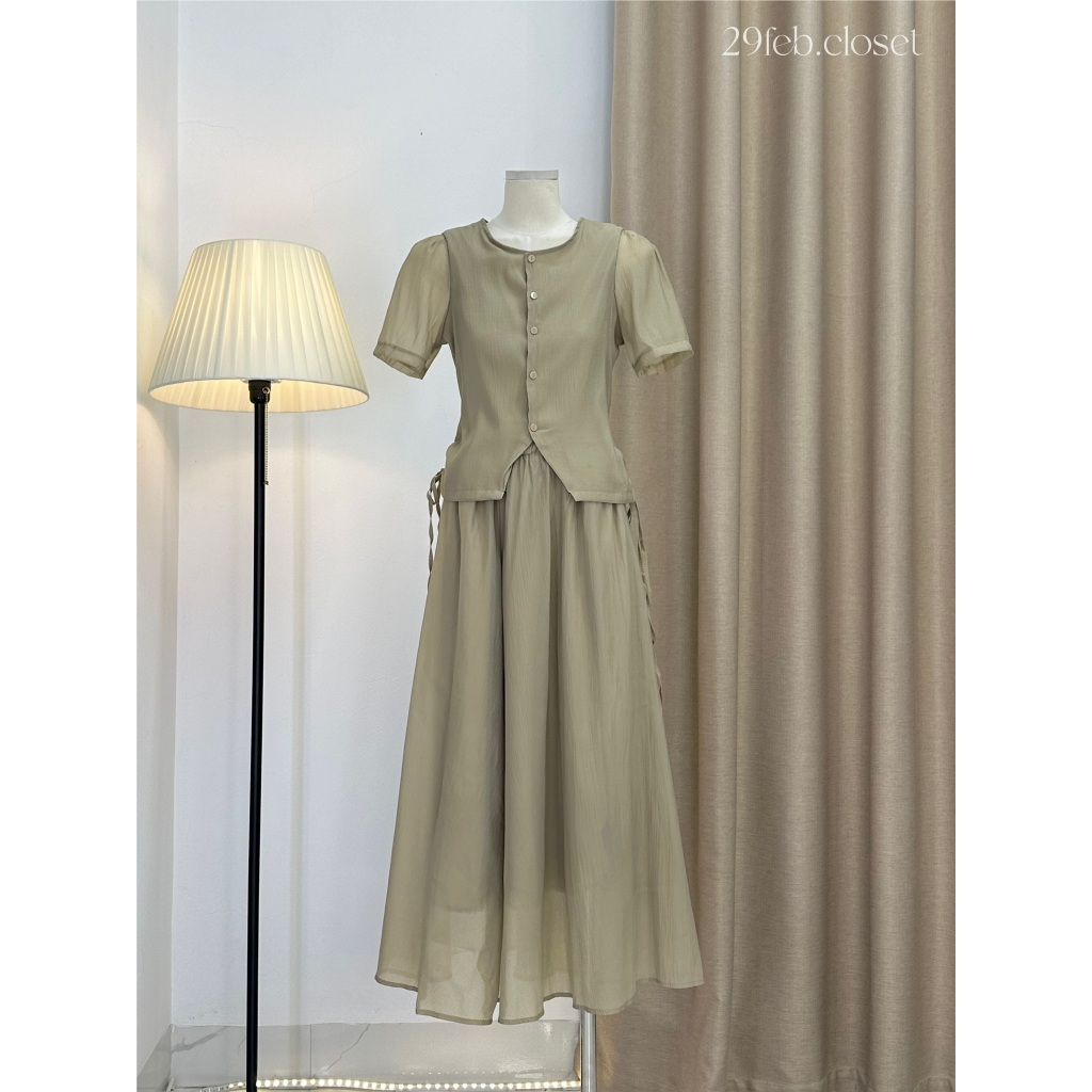 Set Đồ Nữ Áo Tay Bồng Rút Dây Eo Sườn Chất Tơ Kèm Chân Váy Xoè Nhẹ Nhàng Nữ Tính Sang Chảnh- 29feb.closet - S193 | BigBuy360 - bigbuy360.vn