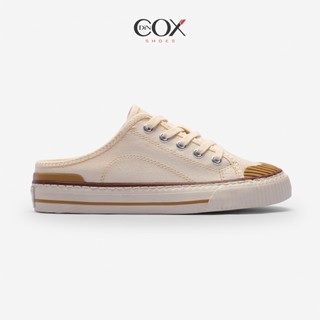 Giày Sục Đạp Gót Mules Vải Sneaker Unisex, Giày Sục Thể Thao Tăng Chiều Cao 4cm DINCOX E10 Off/white