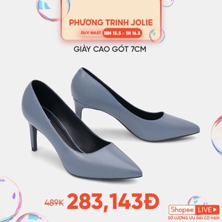 Giày Cao Gót Nữ 7cm Thời Trang JUNO Pump Mũi Nhọn Gót Thanh CG07151