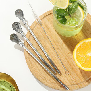Muỗng - thìa kiêm ống hút inox 304 thép không rỉ, có đầu lọc tiện lợi 2 IN 1 - 88411 Siêu thị tiện ích 88