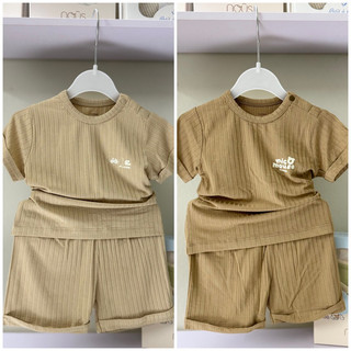  Bộ cộc tay cho bé trai cúc vai vải sợi tre bamboo mềm mại