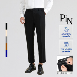 Quần Âu Nam PN STORE Sidetab Điều Chỉnh Độ Rộng Vòng Eo Form Dáng Baggy Phong Cách Hàn Quốc Vải Co Giãn - QTCAP