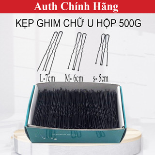 Kẹp gim chữ U cài tóc chuyên nghiệp bọc sơn đen chống gỉ có sẵn 3 size S M L 500g