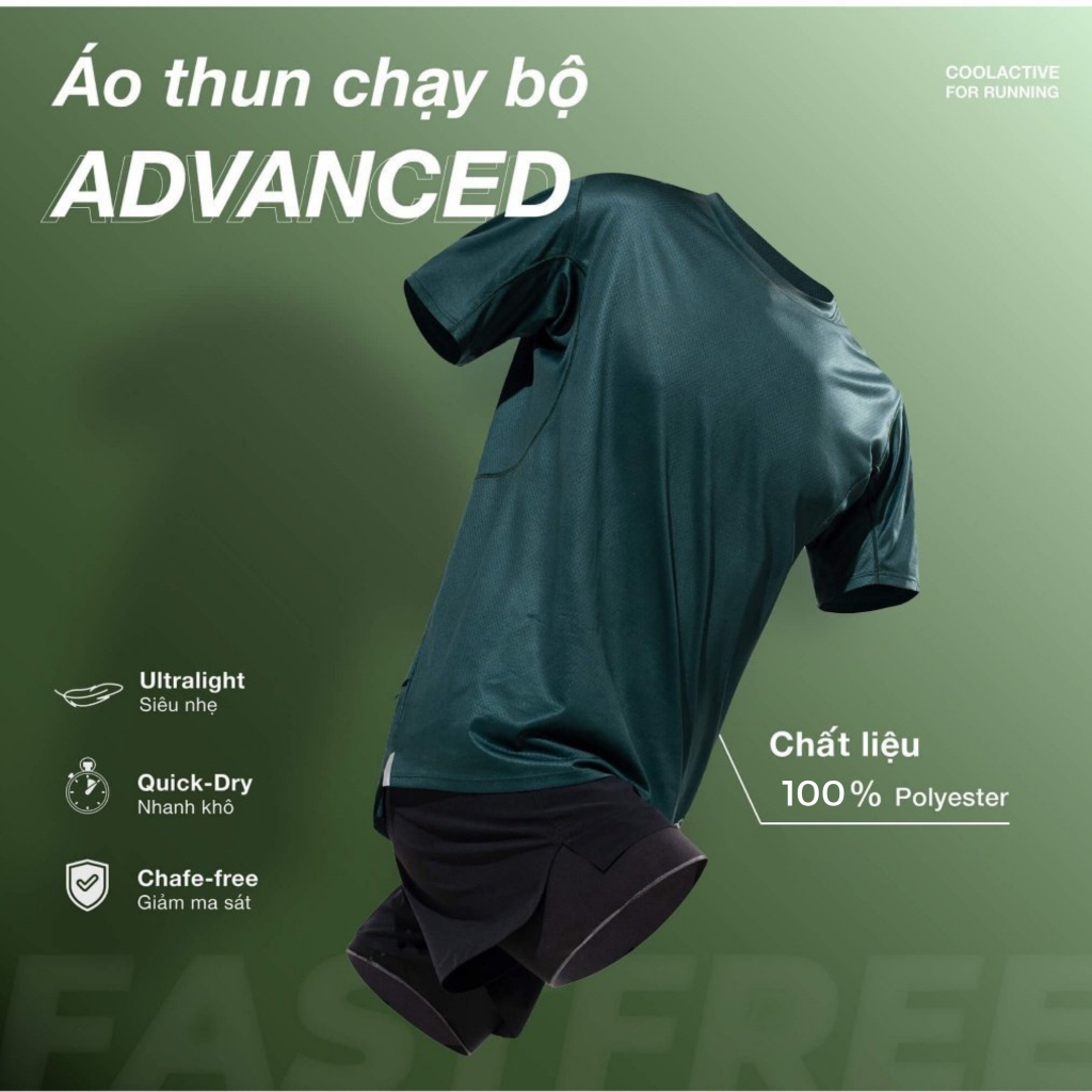 Áo thun chạy bộ nam Advanced Fast & Free Run Coolmate