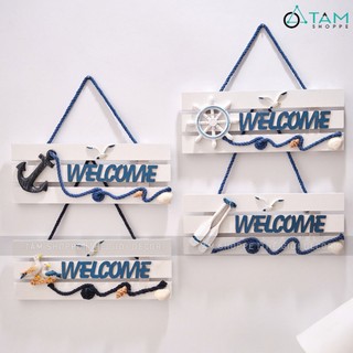 Bảng welcome phong cách biển gỗ 3 sọc số 20