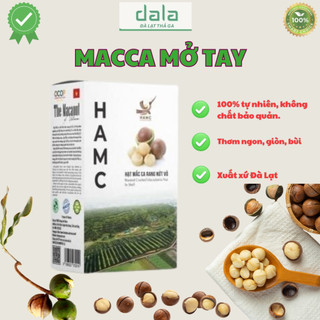Đà lạt gốc + tặng quà 20k - macca mở tay - thương hiệu hoàng anh macca - nhân loại 1 thơm, giòn, béo - hộp 250g