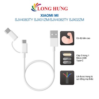 Cáp 2 trong 1 Micro USB - Type-C Xiaomi Mi SJV4083TY SJX01ZM/SJV4082TY SJX02ZM - Hàng chính hãng