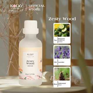 Tinh Dầu Nước Hoa KODO Zesty Wood Hương Gỗ Làm Thơm Phòng, Không Gian, Quần Áo - Luxury Collection - 10/50/100ml