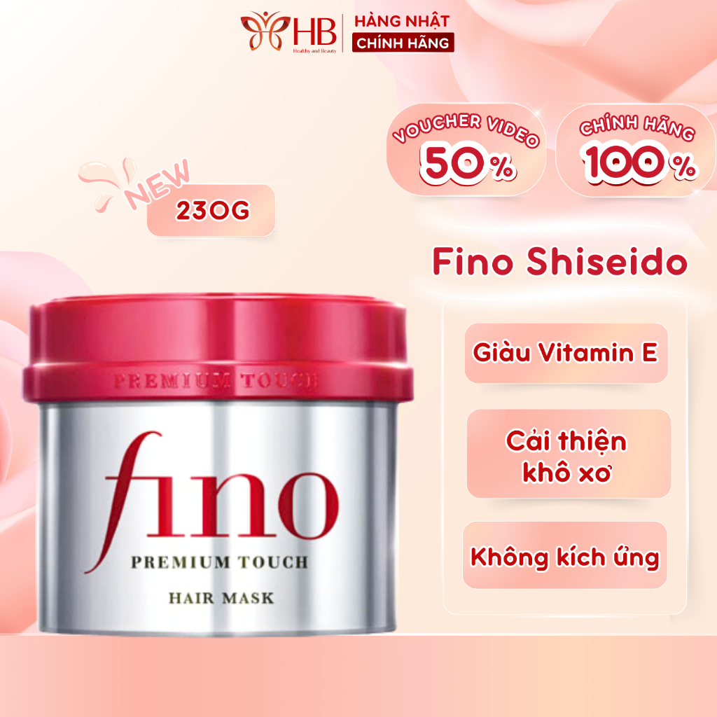 Kem ủ tóc Fino Shiseido Premium Touch hũ 230g Nhật Bản, ủ tóc Fino dưỡng mềm mượt, phục hồi hư tổn khô xơ, giảm gãy rụng