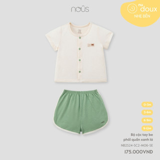  Bộ quần áo cộc tay cho bé trai, bé gái phối nhiều màu sắc dễ thương từ 0-12 tháng Nous Việt Nam BST T5.2024