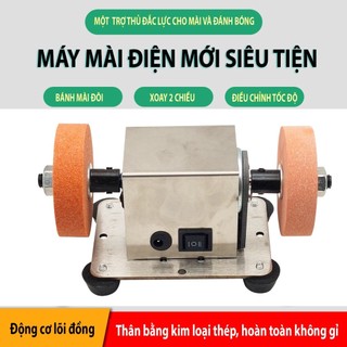   MẪU MỚI  Máy mài 2 đá mini có che động cơ DIY đa năng - máy mài dao kéo 