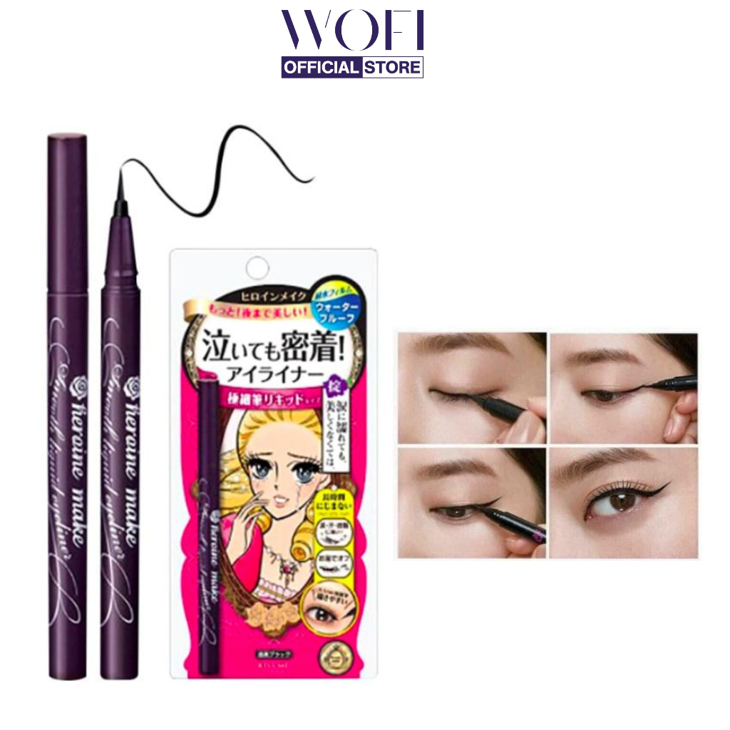 Kẻ Mắt KissMe Heroine Make Smooth Liquid Eyeliner Màu đen