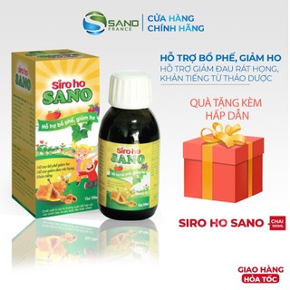 Siro ho Sano chai 100ml tiêu đờm giảm ho, ho có đờm, ho do thay đổi thời tiết, ho do cảm, cảm lạnh, bổ phế Sanofia
