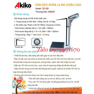 Cân sức khỏe có thước đo chiều cao TZ-120 AKIKO