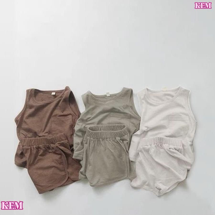 Cambo 3 Bộ Ba Lỗ Bé Trai, Bé Gái Chất Thun Lạnh Siêu Mát (6-25kg).Quần Áo Trẻ Em Mùa Hè Có Túi Zip ..