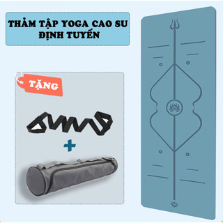  Thảm Tập Yoga Định Tuyến 5mm Cao Su PU Cao Cấp Queensport + Túi Đựng + Dây Buộc 