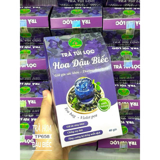 40 túi lọc - trà hoa đậu biếc, trà hoa đậu biếc túi lọc hỗ trợ giảm cân, giảm mụn trứng cá, oxy hóa