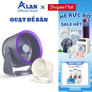 Quạt Để Bàn Không Dây Sạc Pin METIS Quạt Treo Tường Pin 4000mAh Có 4 Chế Độ Gió Linh Hoạt