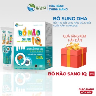 Bổ não Sano Iq bổ sung DHA tốt cho não bộ, bổ sung DHA, khả năng tập trung Hộp 20 gói thạch bổ não iq sano