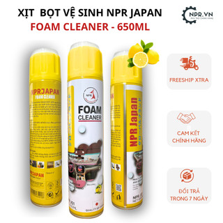 Chai xịt bọt vệ sinh nội thất ô tô Foam Cleaner  NPR JAPAN, Chai xịt bọt hương chanh thơm mát