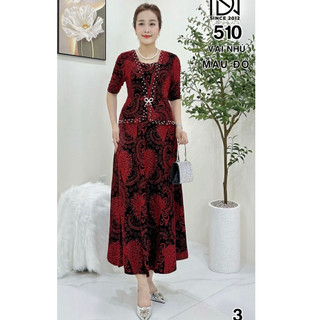 Đầm trung niên dự tiệc cho mẹ sang trọng 55 -75kg bigsize