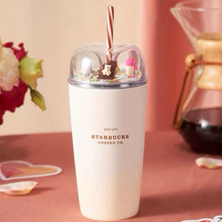 Ly starbucks Dome inox giữ nhiet hình socola hoạ tiet
