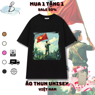  Áo Thun VIỆT NAM~ Unisex tay lỡ form rộng cổ tròn oversize cotton 100% Local Brand BWINDY