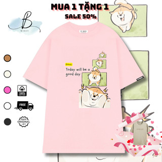 Áo Thun goodday~ Local Brand BWINDY Phong Cách unisex tay lỡ form rộng cổ tròn oversize cotton 100%